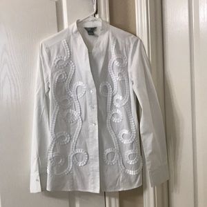 Studio NEXX embellished white button down.